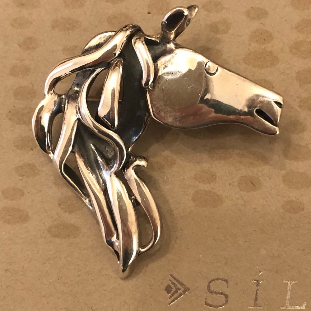 Vintage Silpada Sterling Silver Horse Head Equestrian Pin/Pendant I0653 - Picture 2 of 11